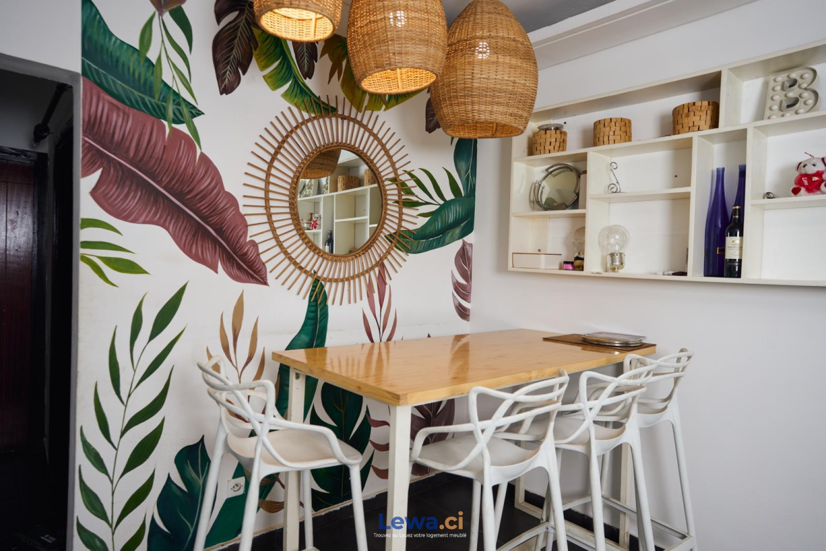 Appartement meublé 2 pièces avec piscine à angré copec