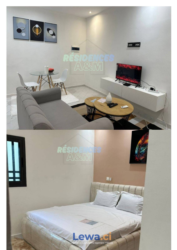 Appartement meublé 2 pièces à Cocody Faya cité laurier 15