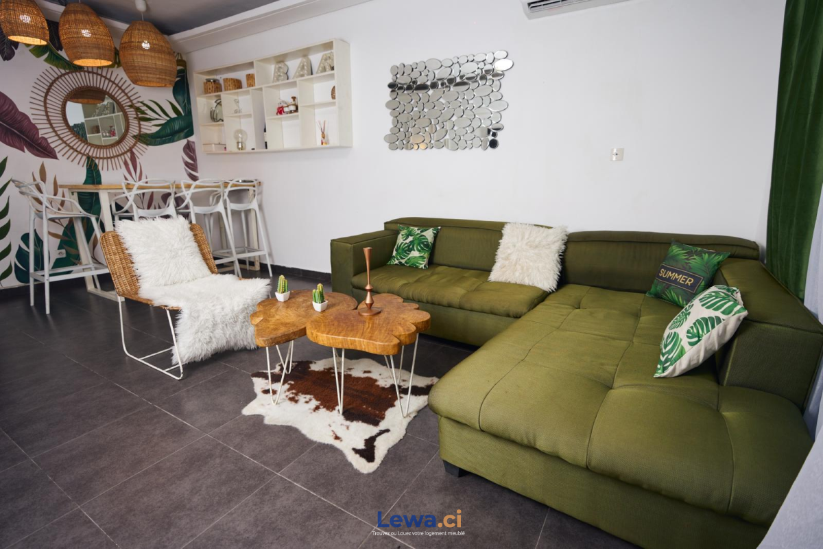 Appartement meublé 2 pièces avec piscine à angré copec
